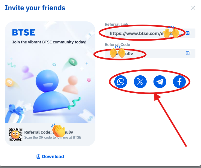 How to Share Your BTSE Referral Code